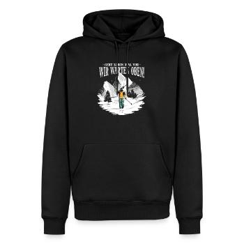 Skifahren in den Bergen - Männer Premium Bio Hoodie - Schwarz - Vorne - Nico (187cm)