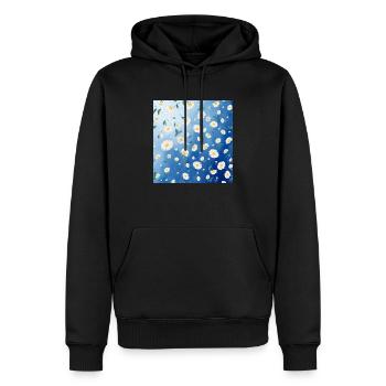 Vintage Kamille Blume Vintage Chamomile Flower - Männer Premium Bio Hoodie - Schwarz - Vorne - Nico (187cm)