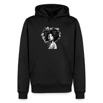 Artistique en noir et blanc - Sweat à capuche Premium bio Homme - noir - Devant - Nico (187cm)
