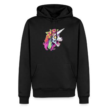 Zombicorn Zombie Unicorn Halloween - Männer Premium Bio Hoodie - Schwarz - Vorne - Nico (187cm)