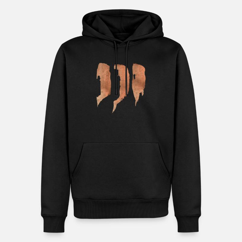 Rayures d’encre - Abstrait - Pinceaux - Sweat à capuche Premium bio Homme - noir
