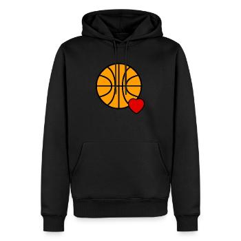 Love Basketball - Sweat à capuche Premium bio Homme - noir - Devant - Nico (187cm)
