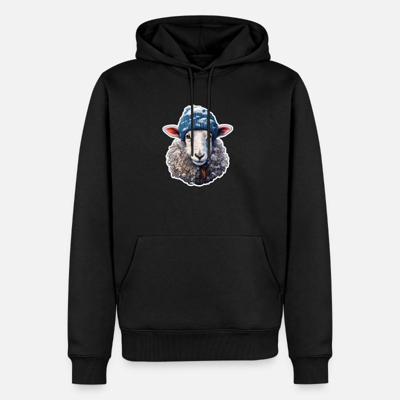Moutons d’hiver - Sweat à capuche Premium bio Homme - noir
