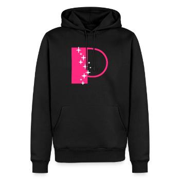 Buchstabe P Glitzer - Männer Premium Bio Hoodie - Schwarz - Vorne - Nico (187cm)