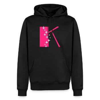 Buchstabe K Glitzer - Männer Premium Bio Hoodie - Schwarz - Vorne - Nico (187cm)