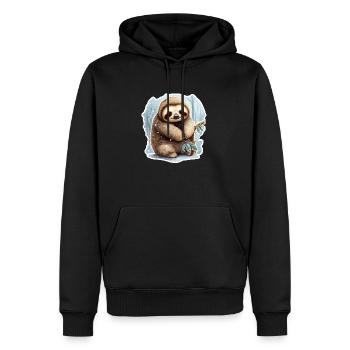 ChilligesFrostyDesign - Männer Premium Bio Hoodie - Schwarz - Vorne - Nico (187cm)