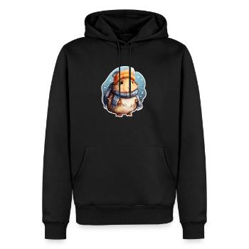 Cochon d’Inde d’hiver - Sweat à capuche Premium bio Homme - noir - Devant - Nico (187cm)