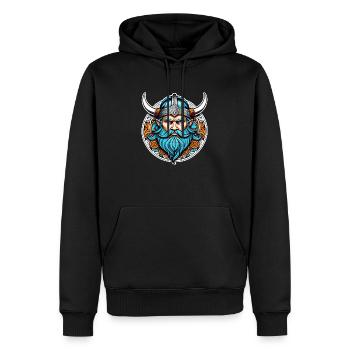 viking odin thor valhalla - Sweat à capuche Premium bio Homme - noir - Devant - Nico (187cm)