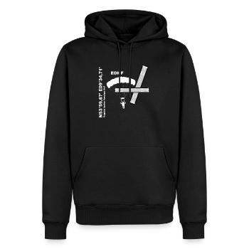 Flugplatz EDHF Design, Koordinaten und Fallschirm - Männer Premium Bio Hoodie - Schwarz - Vorne - Nico (187cm)
