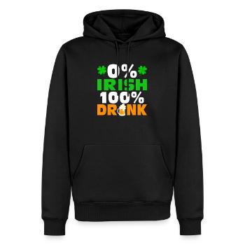 0 % Irlandais 100 % Ivre - Sweat à capuche Premium bio Homme - noir - Devant - Nico (187cm)