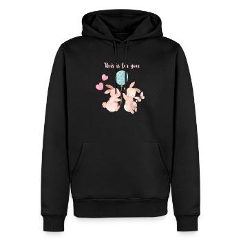 This is for you - Männer Premium Bio Hoodie - Schwarz - Vorne - Nico (187cm)