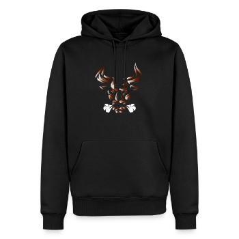Stier Stierkopf Kopf Logo Steak Beast Gym Horn - Männer Premium Bio Hoodie - Schwarz - Vorne - Nico (187cm)