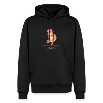Besoin de câlins ! - Sweat à capuche Premium bio Homme - noir - Devant - Nico (187cm)