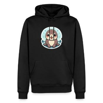 Amoureux des lions de mer - Sweat à capuche Premium bio Homme - noir - Devant - Nico (187cm)