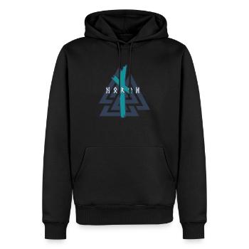 L’âme du Nord - Sweat à capuche Premium bio Homme - noir - Devant - Nico (187cm)