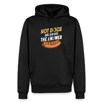 Hot Dogs Are Always The Answer Hotdogs Foodie Wien - Männer Premium Bio Hoodie - Schwarz - Vorne - Nico (187cm)