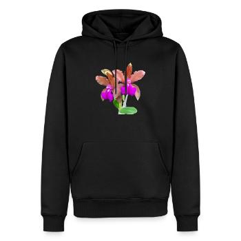 Orchidées Orchidées Hybrides Bronze Blossom Cattleya - Sweat à capuche Premium bio Homme - noir - Devant - Nico (187cm)