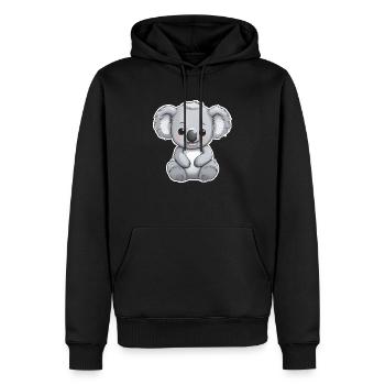 BÉBÉ KOALA 1 - Sweat à capuche Premium bio Homme - noir - Devant - Nico (187cm)