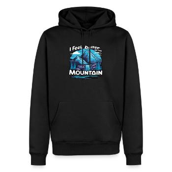 montagne nature randonnée escalade lac - Sweat à capuche Premium bio Homme - noir - Devant - Nico (187cm)