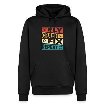 Fly crash fix Répéter le pilote de drone de vol RC - Sweat à capuche Premium bio Homme - noir - Devant - Nico (187cm)