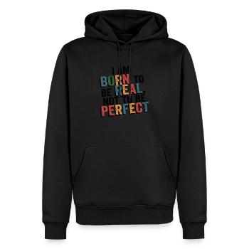 je suis vrai pas parfait - humour - Sweat à capuche Premium bio Homme - noir - Devant - Nico (187cm)