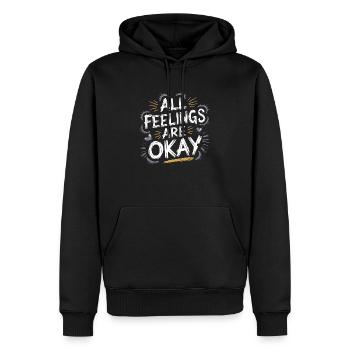 Permettre les sentiments : message sur la santé mentale - Sweat à capuche Premium bio Homme - noir - Devant - Nico (187cm)