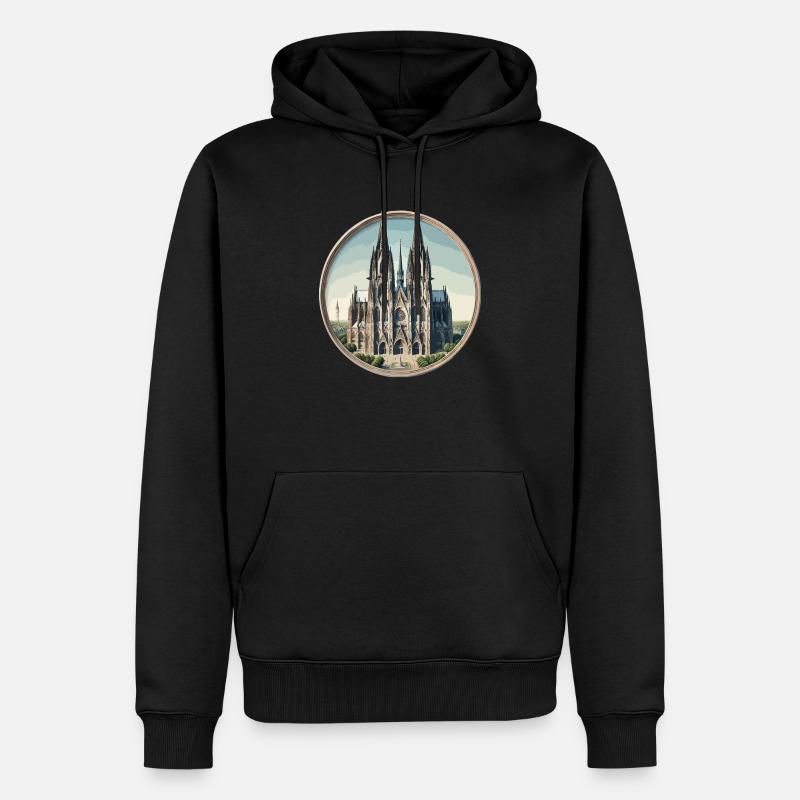 Cathédrale de Cologne - Sweat à capuche Premium bio Homme - noir