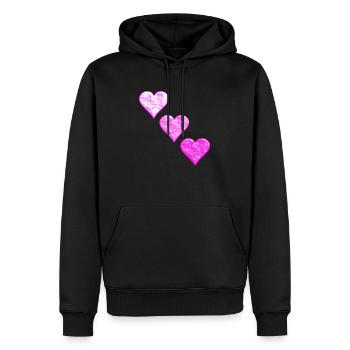 3 Herzen - Männer Premium Bio Hoodie - Schwarz - Vorne - Nico (187cm)