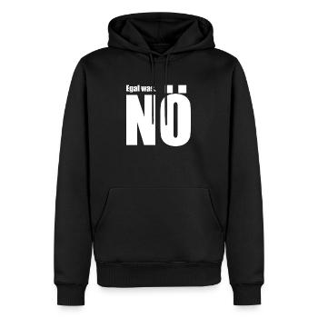 Quoi qu’il arrive. NON! Montrez un bord net. - Sweat à capuche Premium bio Homme - noir - Devant - Nico (187cm)