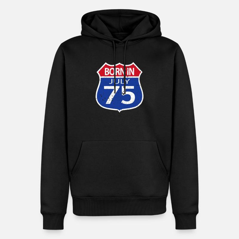 Né(e) en Juillet 1975 - Sweat à capuche Premium bio Homme - noir