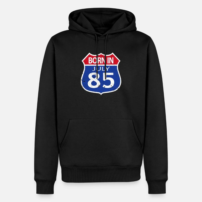 Né(e) en Juillet 1985 - Sweat à capuche Premium bio Homme - noir