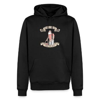 Aîné actif avec déambulateur - Sweat à capuche Premium bio Homme - noir - Devant - Nico (187cm)