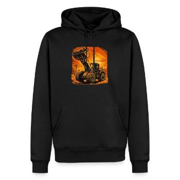 Radlader - Männer Premium Bio Hoodie - Schwarz - Vorne - Nico (187cm)