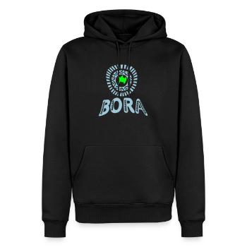 polynesian tattoo turtle bora bora - Sweat à capuche Premium bio Homme - noir - Devant - Nico (187cm)