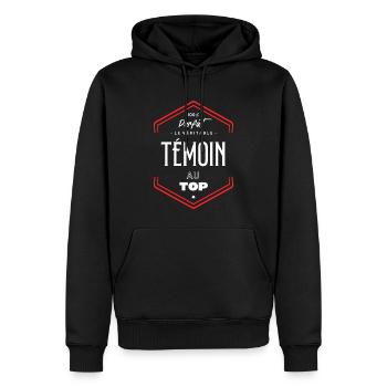 Témoin parfait et au top - Sweat à capuche Premium bio Homme - noir - Devant - Nico (187cm)