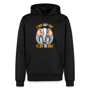 Je ne suis pas grosse, je ne suis qu’un éléphant mignon à gros os - Sweat à capuche Premium bio Homme - noir - Devant - Nico (187cm)