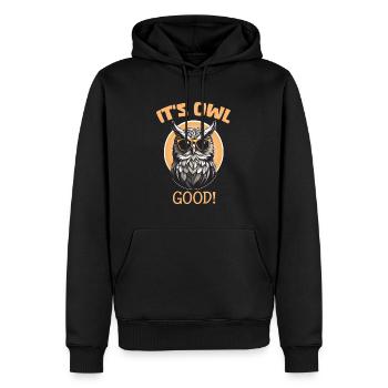It's Owl Good Cool Cute Owl - Men’s Premium Organic Hoodie - black - Front - Nico (187cm)