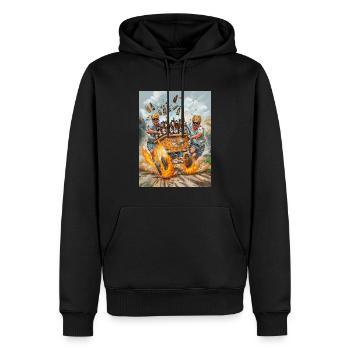 Hommes buvant de la bière Cadeau - Sweat à capuche Premium bio Homme - noir - Devant - Nico (187cm)