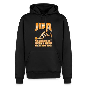 JGA T-Shirt Ab morgen ist nichts mehr wie es mal - Männer Premium Bio Hoodie - Schwarz - Vorne - Nico (187cm)