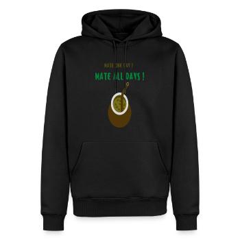 MATE ALL DAYS - Sweat à capuche Premium bio Homme - noir - Devant - Nico (187cm)