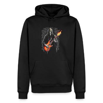 Grim Reaper avec guitare électrique Rock Heavy Metal - Sweat à capuche Premium bio Homme - noir - Devant - Nico (187cm)