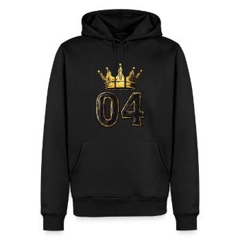 Couronne à 4 chiffres - Sweat à capuche Premium bio Homme - noir - Devant - Nico (187cm)