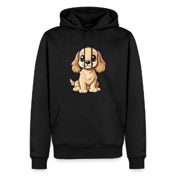 Cocker Spaniel Chien Mignon - Sweat à capuche Premium bio Homme - noir - Devant - Nico (187cm)