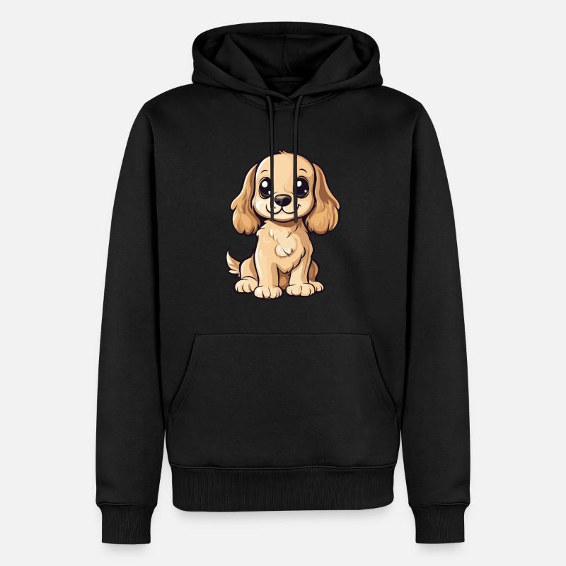 Cocker Spaniel Hund Niedlich - Männer Premium Bio Hoodie - Schwarz