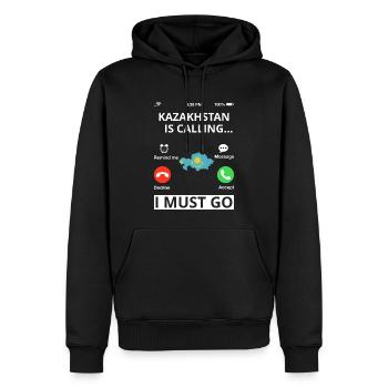 Kasachstan Flagge Kasachstan Fahne Kazakhstan - Männer Premium Bio Hoodie - Schwarz - Vorne - Nico (187cm)