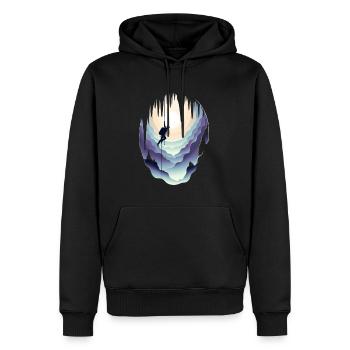 Spéléologie grotte spéléo spéléologue - Sweat à capuche Premium bio Homme - noir - Devant - Nico (187cm)