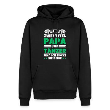 Ich habe 2 Titel Papa und Tänzer - Männer Premium Bio Hoodie - Schwarz - Vorne - Nico (187cm)