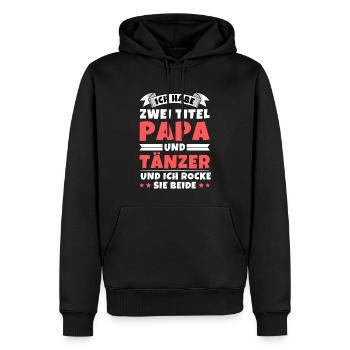 Ich habe 2 Titel Papa und Tänzer - Männer Premium Bio Hoodie - Schwarz - Vorne - Nico (187cm)