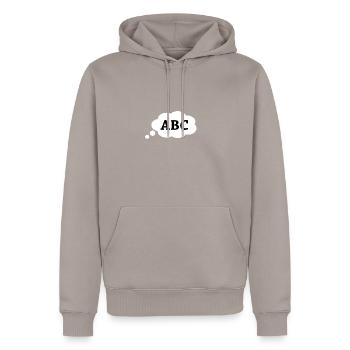 ABC - Men’s Premium Organic Hoodie - taupe - Front - Nico (187cm)
