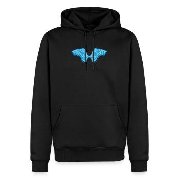 aile ange 201 aille - Sweat à capuche Premium bio Homme - noir - Devant - Nico (187cm)